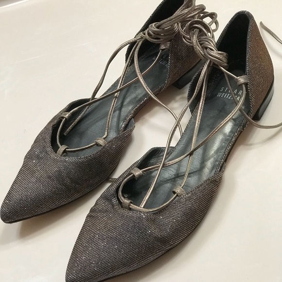 Stuart Weitzman size 8 sparkly ballet flats - Picture 1 of 3